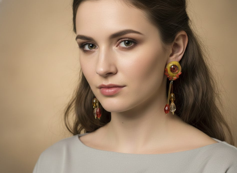 Handcrafted "Crying Eye" Statement Earrings – Unique Artisan Jewelry