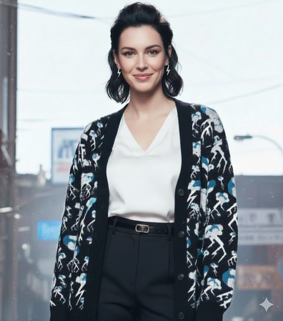 Knitted cardigan | lightning bolt