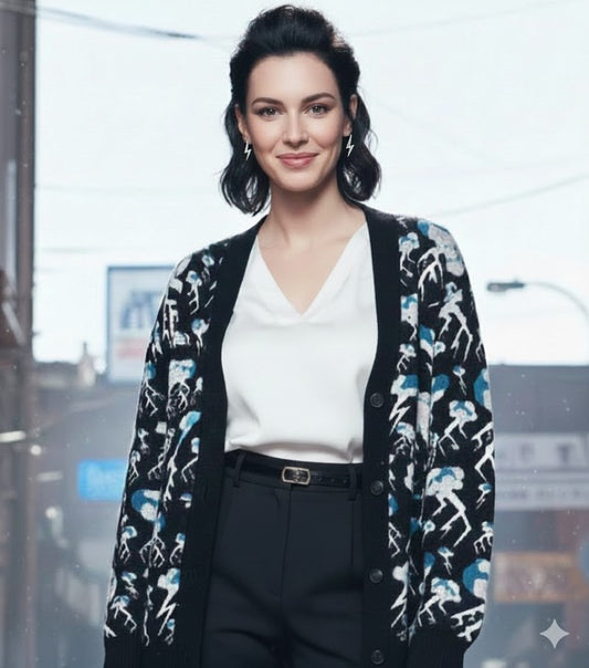 Knitted cardigan | lightning bolt