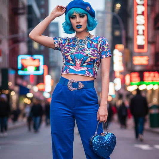 Geometric jewel crop tee