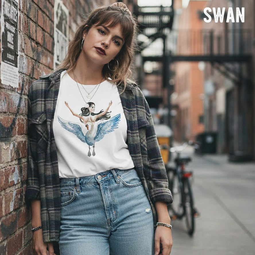 Swan princess watercolor tshirt